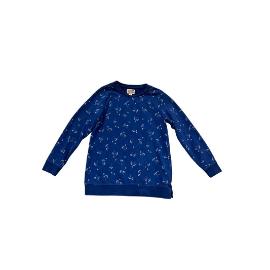 Lands End Kids Blue Dandelion Print Sweatshirt M #820A