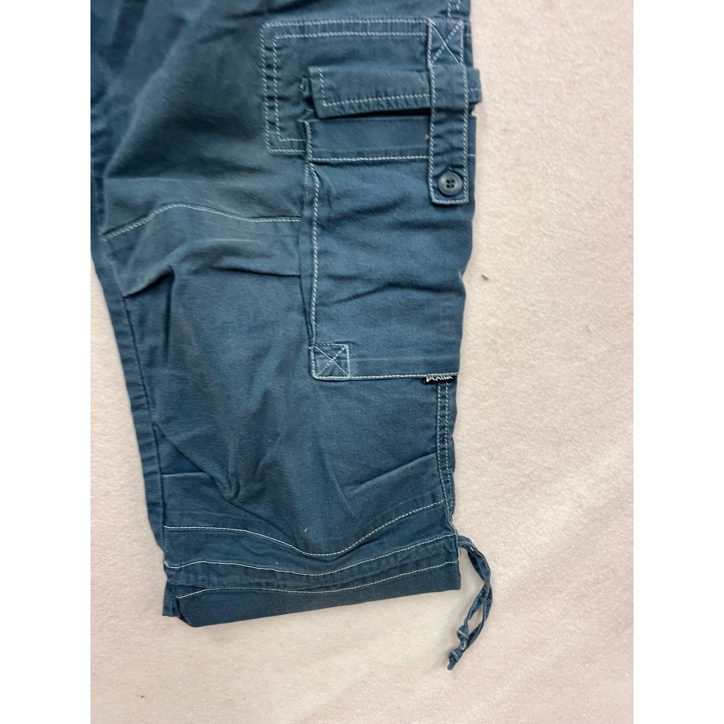 Pataia Blue Cargo Capri Pants B Cotton #463A