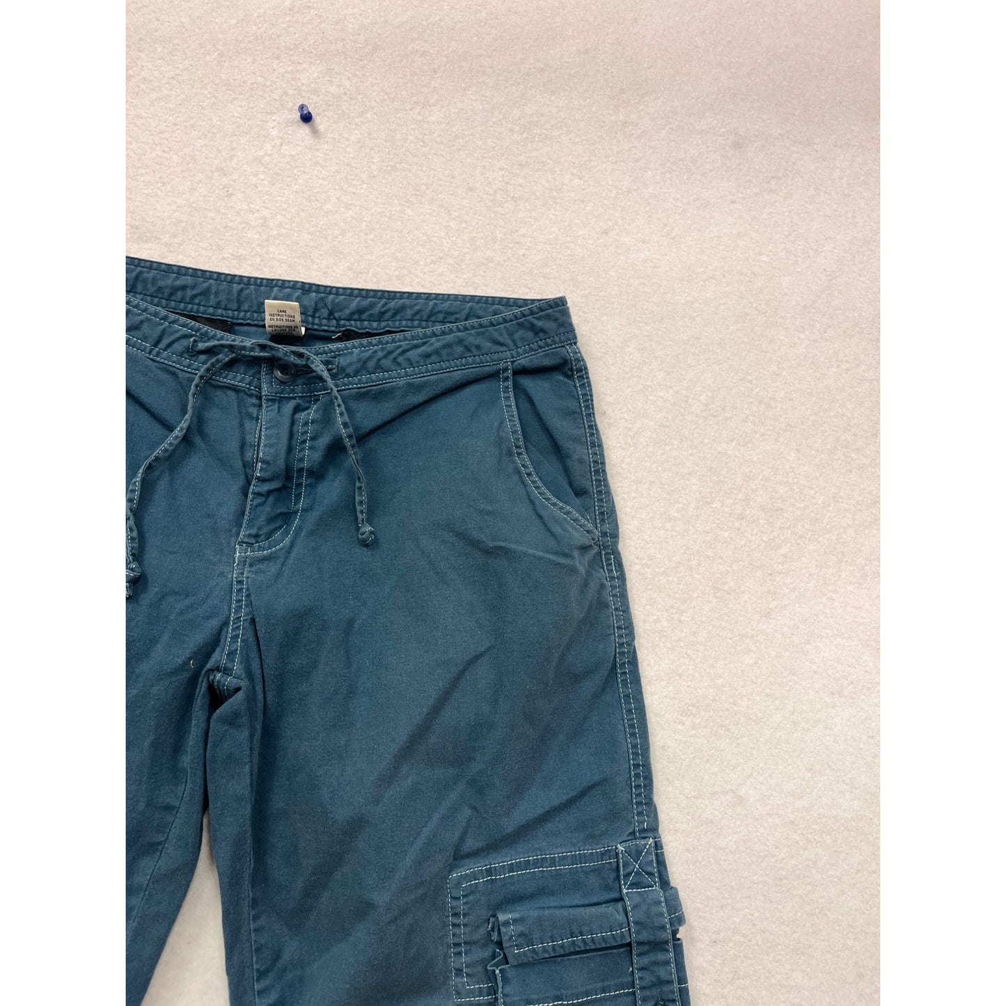 Pataia Blue Cargo Capri Pants B Cotton #463A