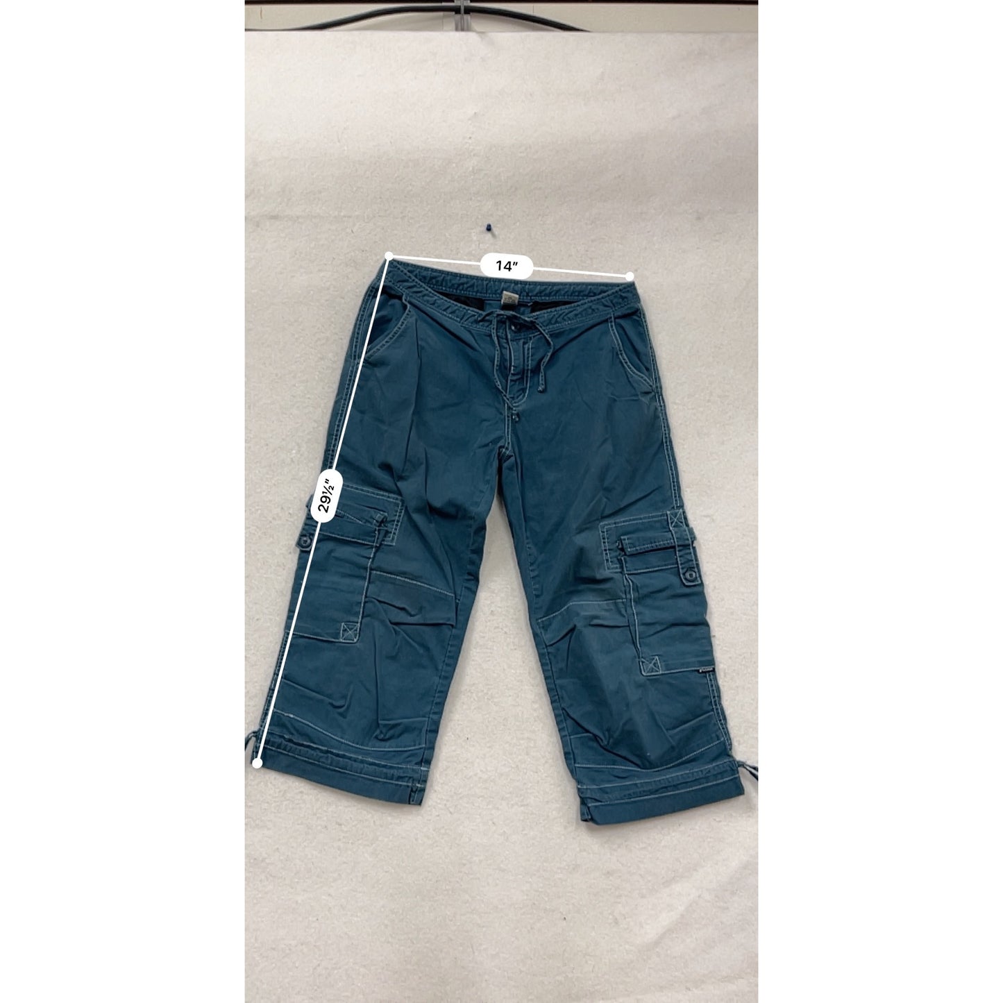 Pataia Blue Cargo Capri Pants B Cotton #463A