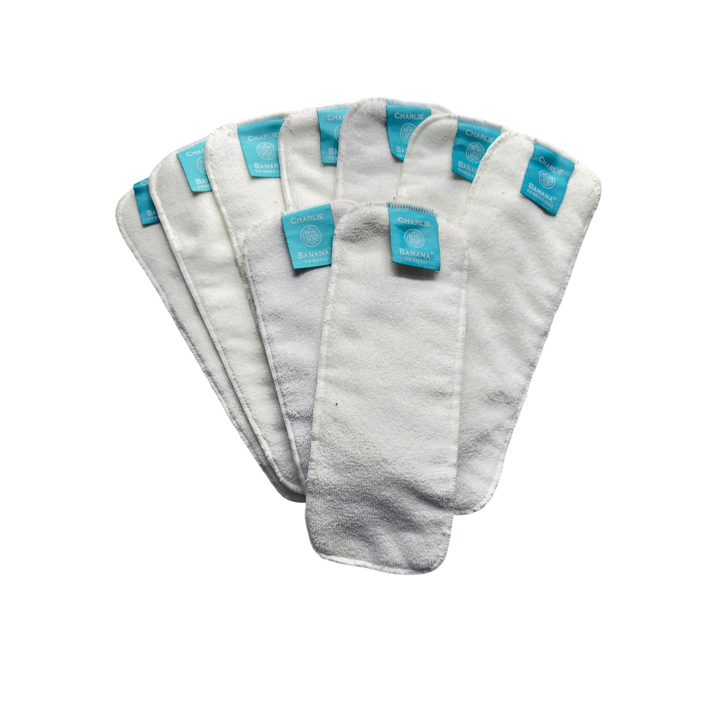 Charlie Banana Reusable Cloth Diaper Inserts Mixed Sizes Set Of 10 White #9931