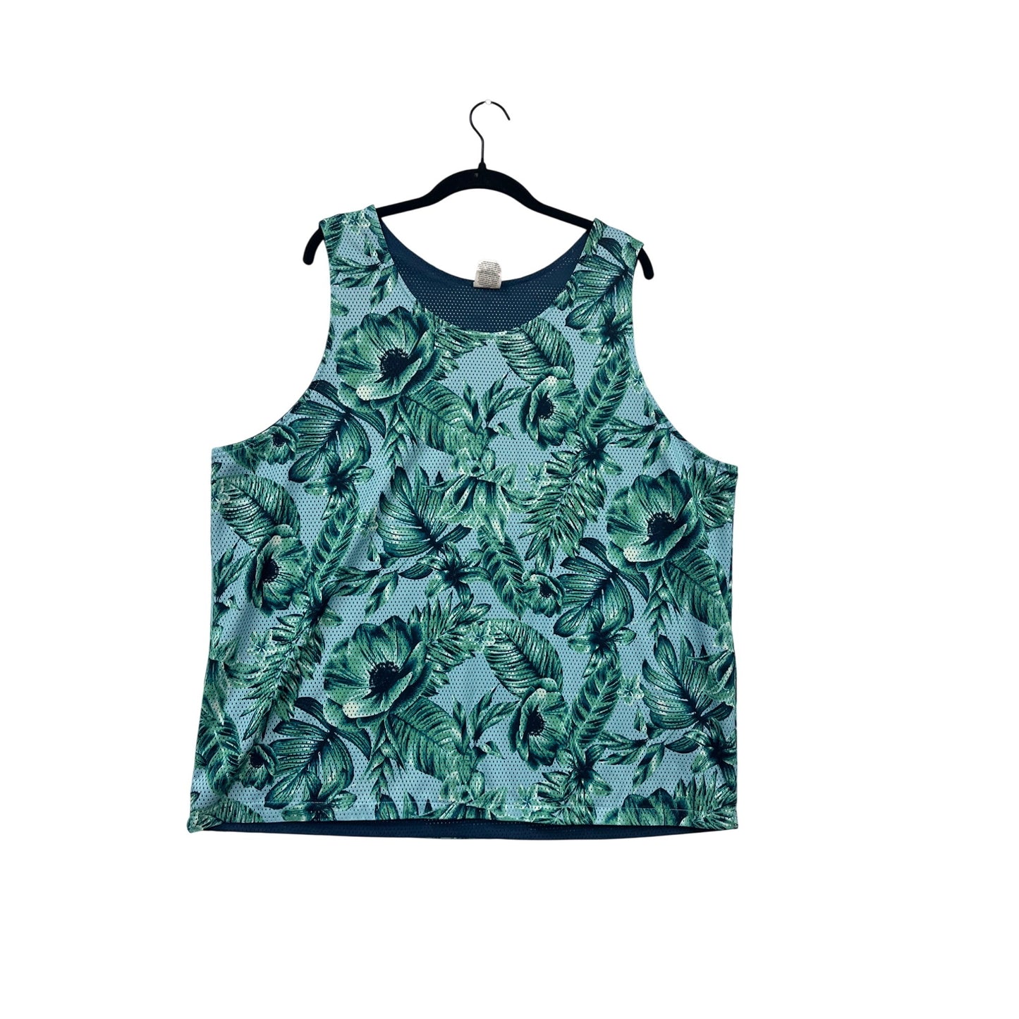 Original Use XL Sleeveless Tropical Print Mesh Tank Top For #320A