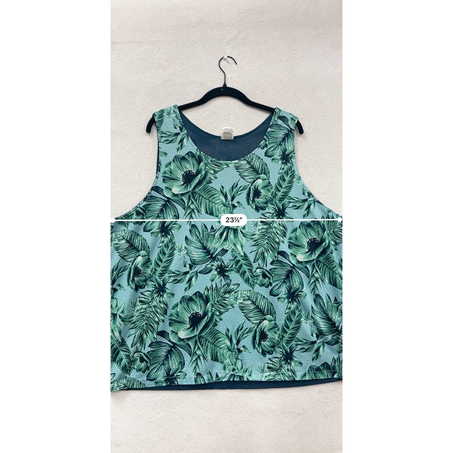 Original Use XL Sleeveless Tropical Print Mesh Tank Top For #320A