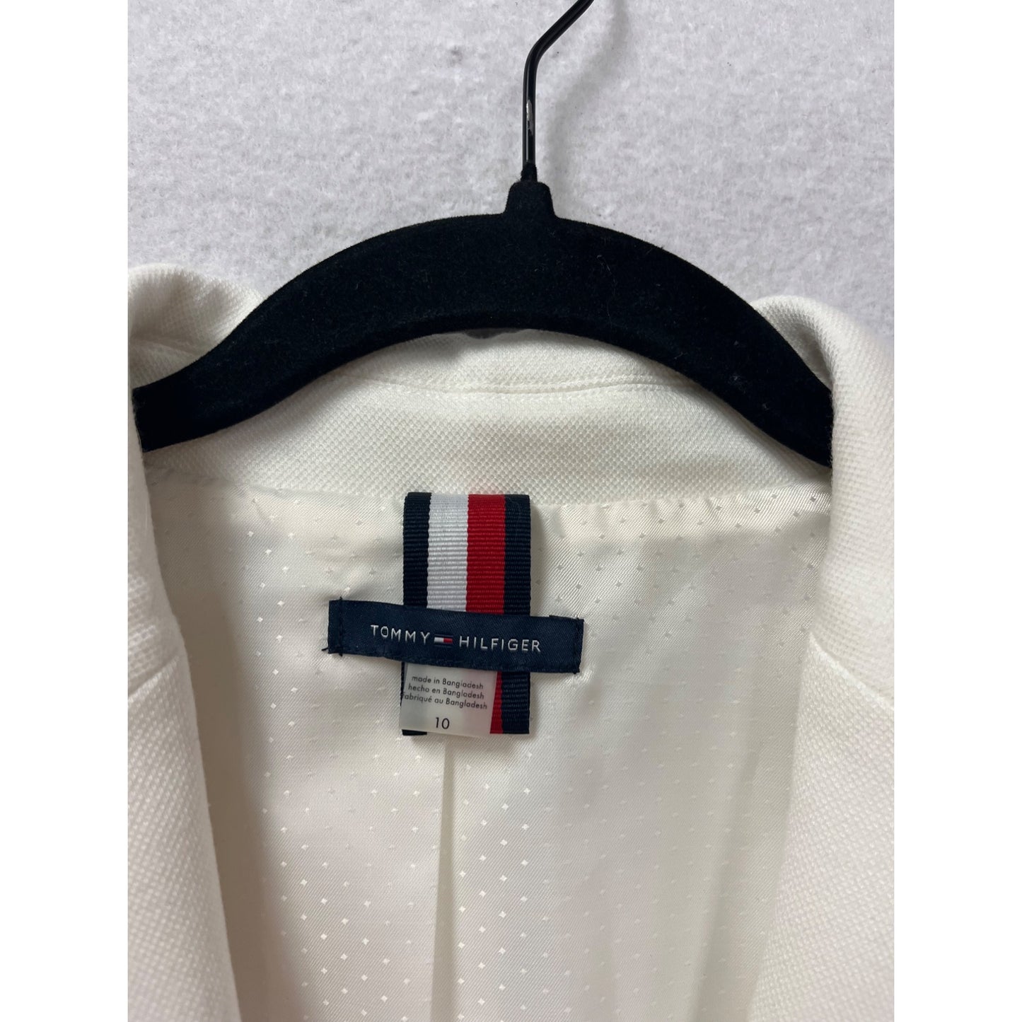 Tommy Hilfiger White Blazer Coat Size 10 #428A