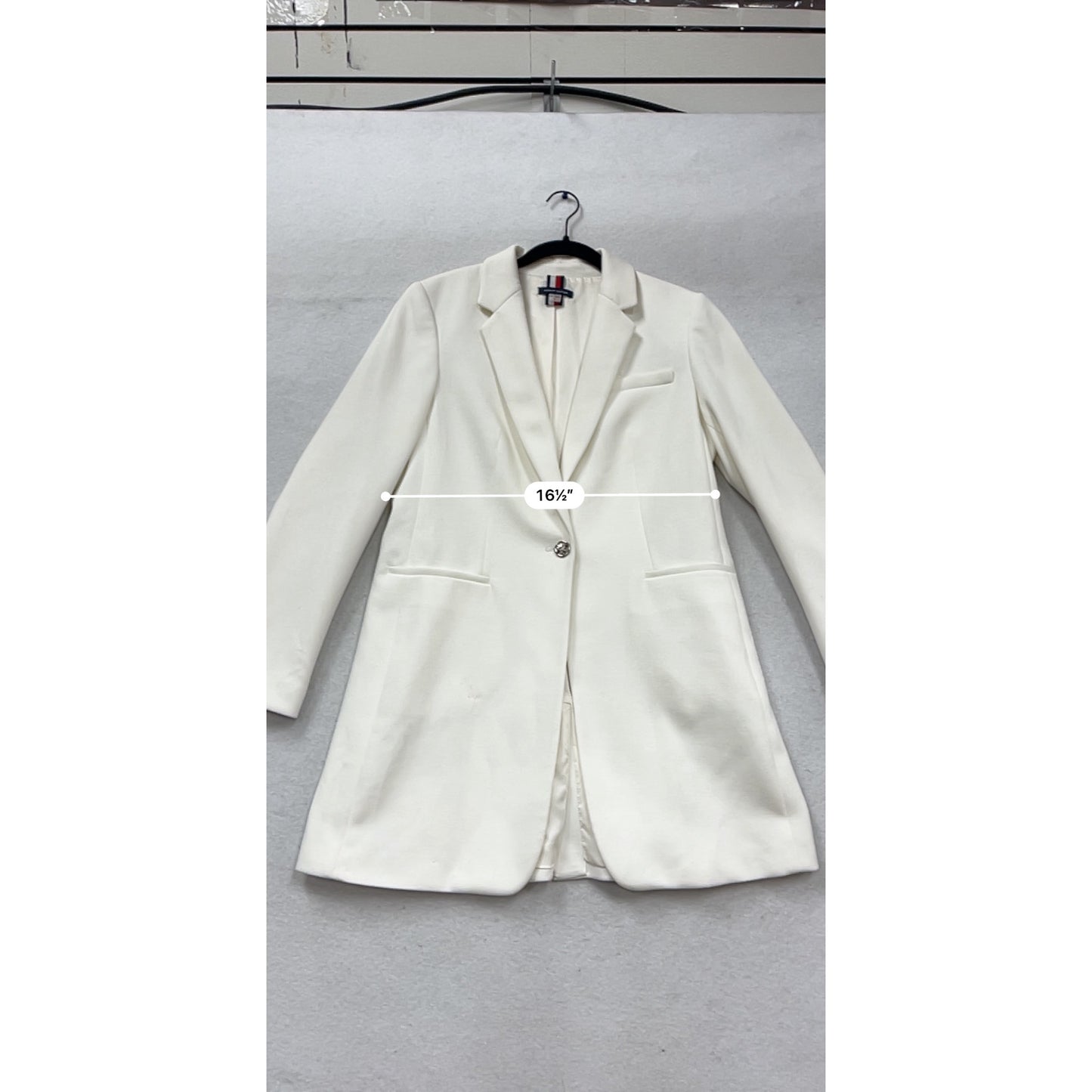 Tommy Hilfiger White Blazer Coat Size 10 #428A