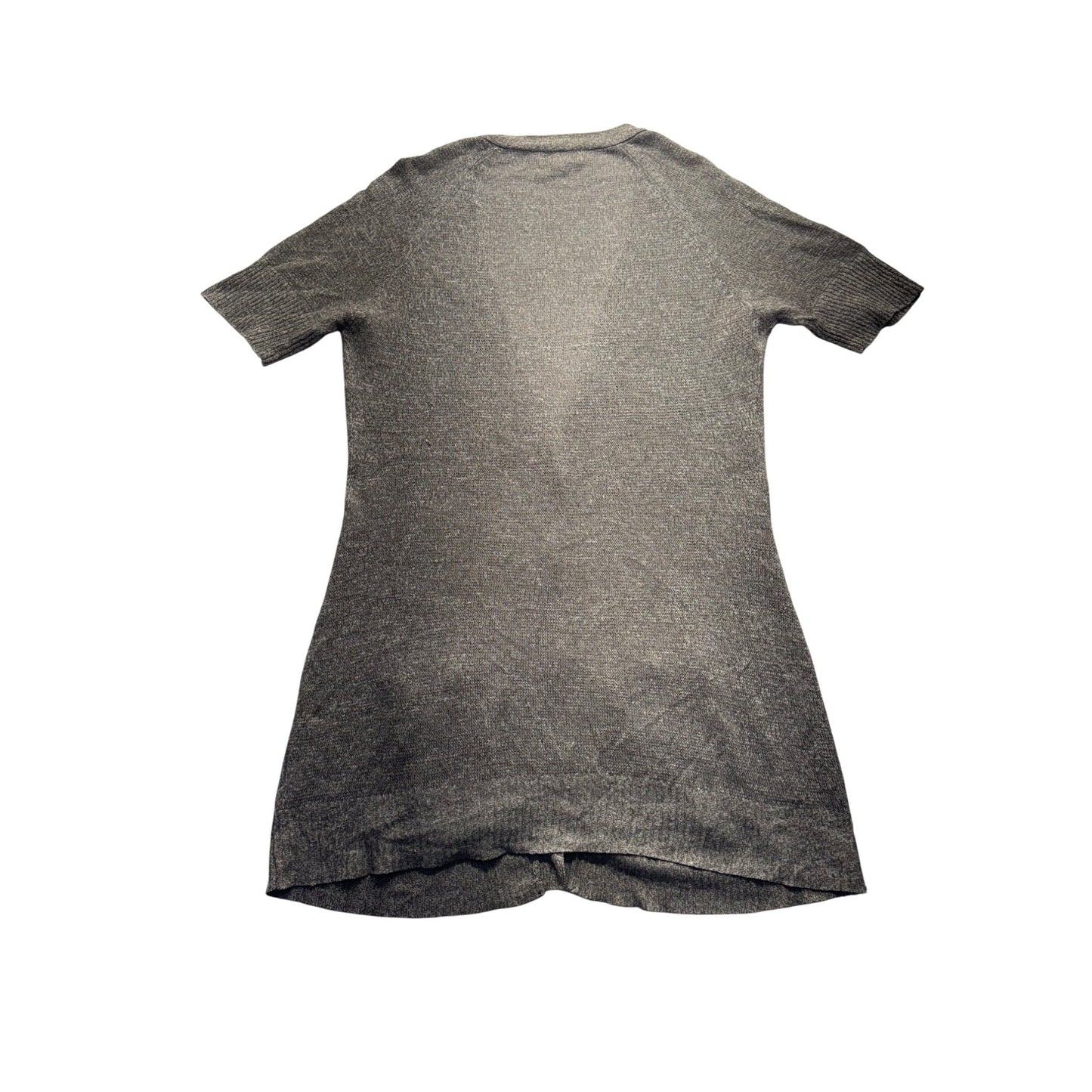 The Podolls Gray Button-Front Cardigan Dress Size L Linen & Cotton #7905