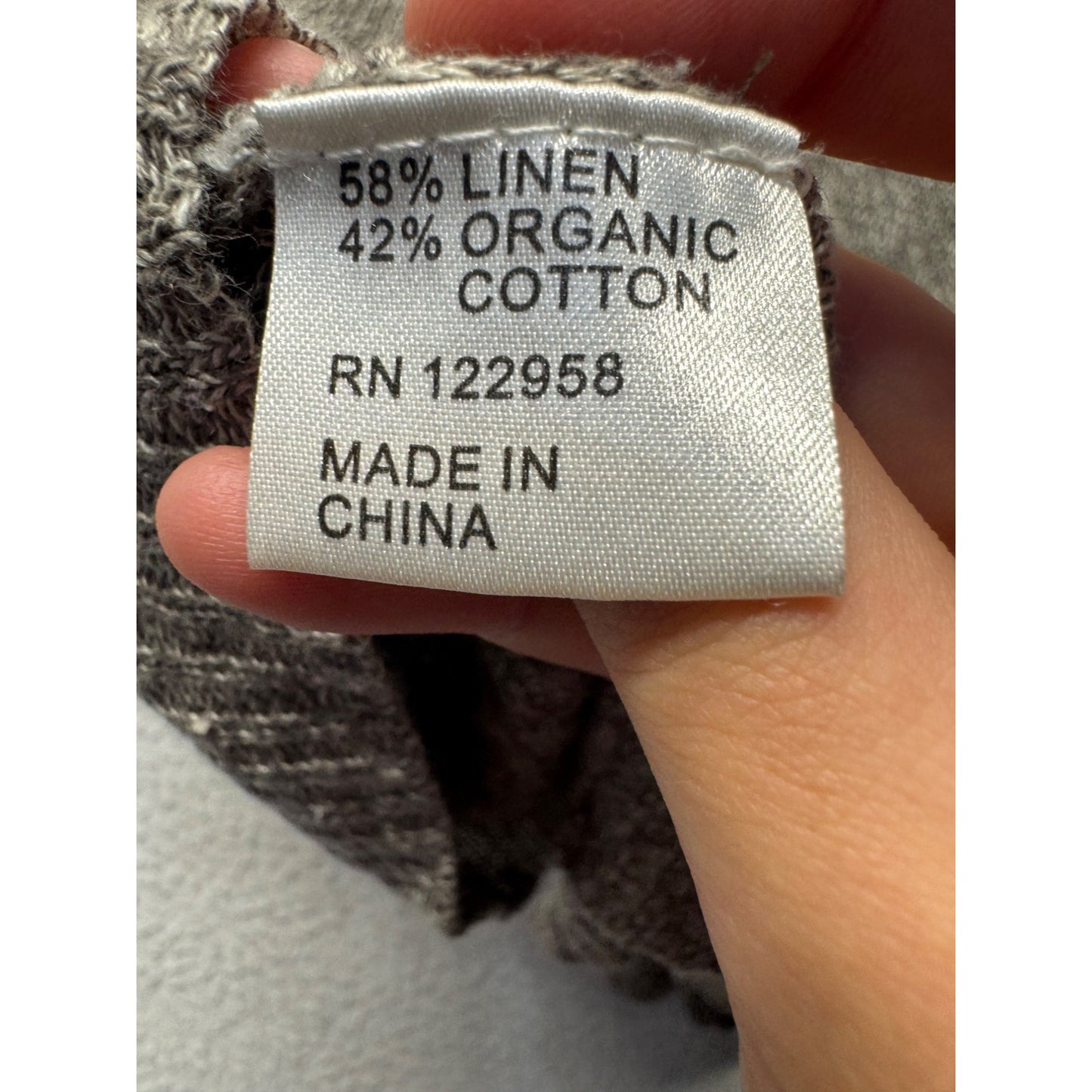 The Podolls Gray Button-Front Cardigan Dress Size L Linen & Cotton #7905