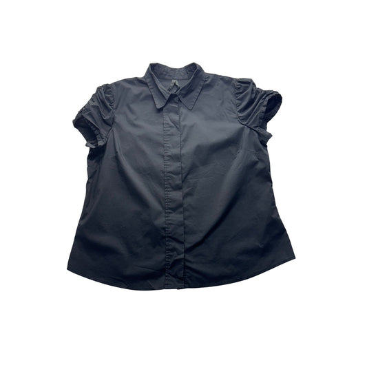 Old Navy Womens Black Short Sleeve Button-Down Shirt XL #7963