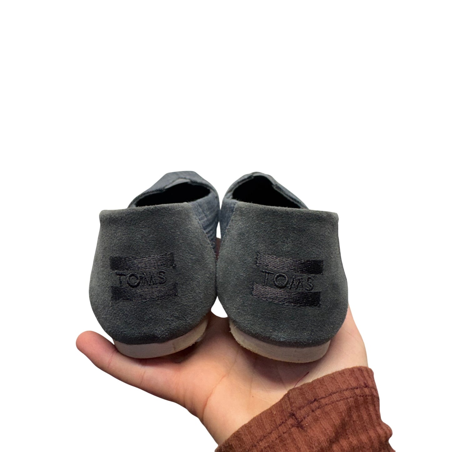 Toms Plaid Slip-On Shoes Gray Size W6.5 Casual Canvas Flats #9374