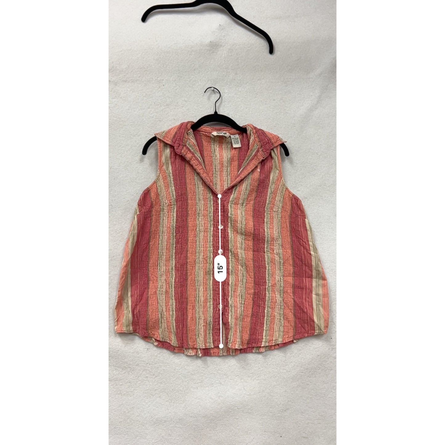 Krazy Kat Stretch Sleeveless Button-Up Collared Shirt #8582