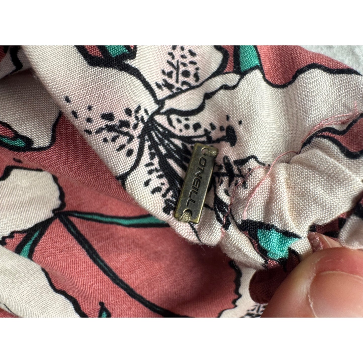 ONeill Floral Kimono Top With Button Details & Ruffled Collar #7901