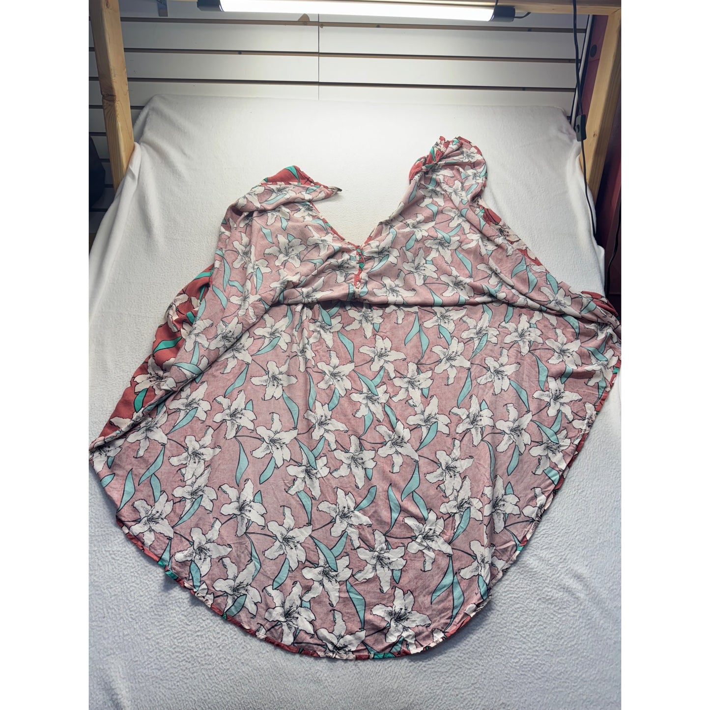 ONeill Floral Kimono Top With Button Details & Ruffled Collar #7901