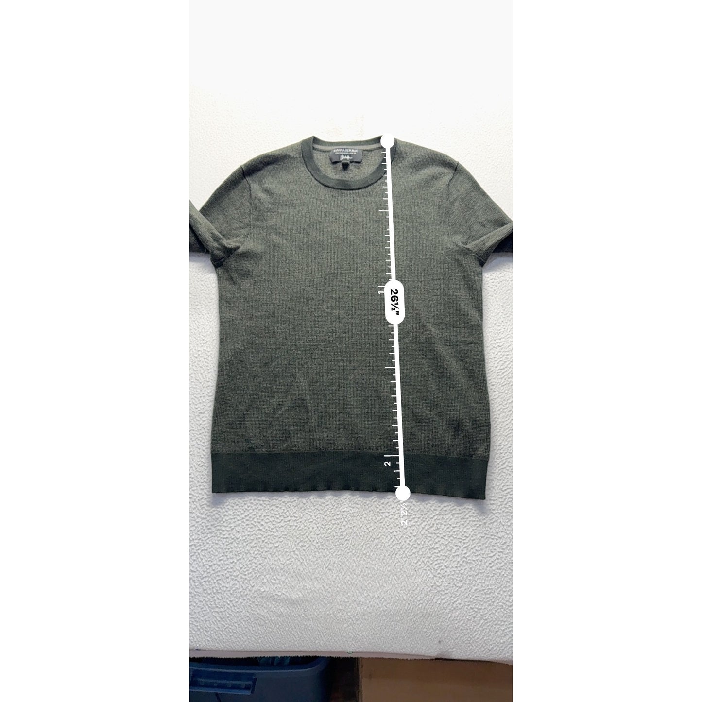 Banana Republic Italian Merino Wool Crew Neck Sweater Textured Green L #9568