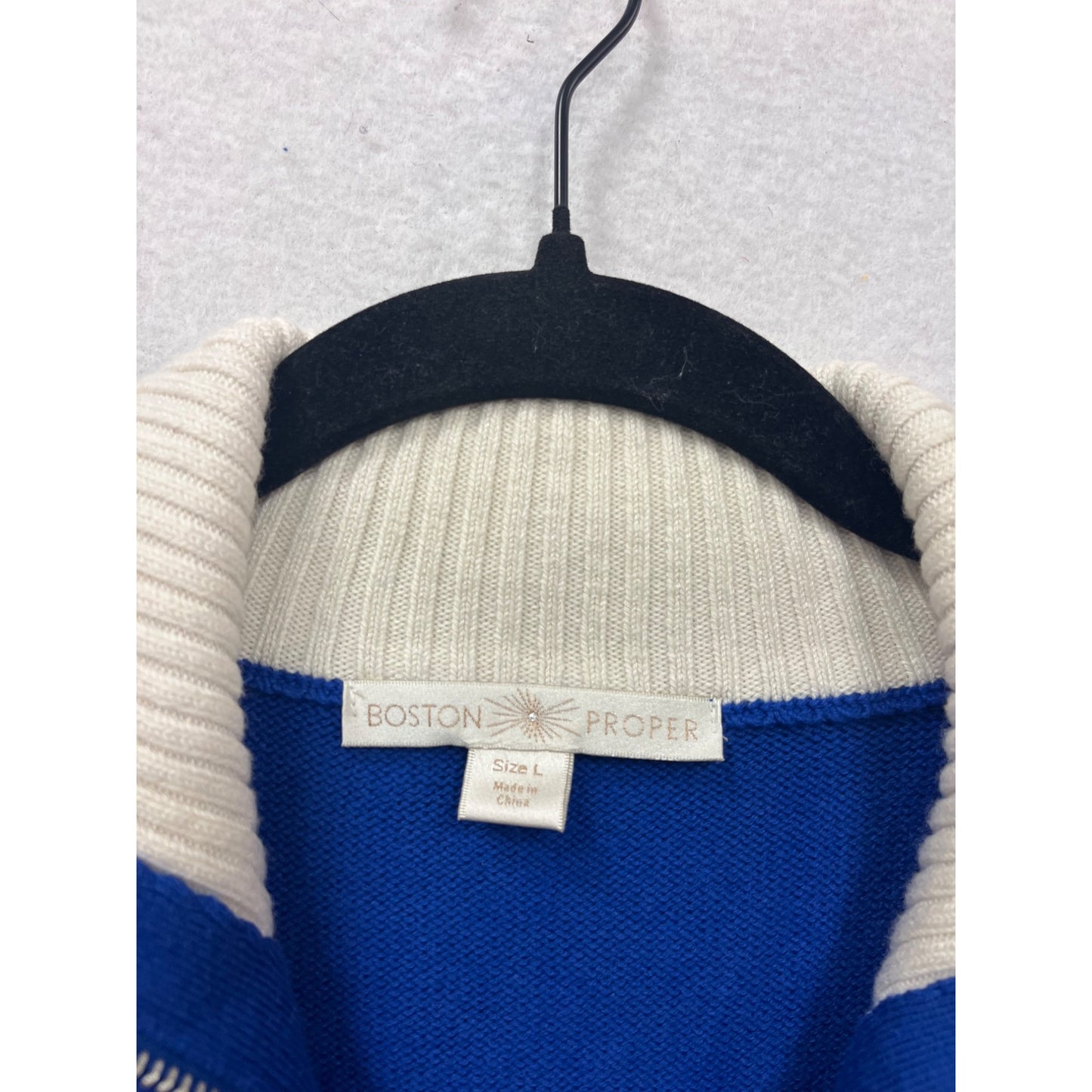 Boston Proper Blue Full-Zip Sweater Size L #863A