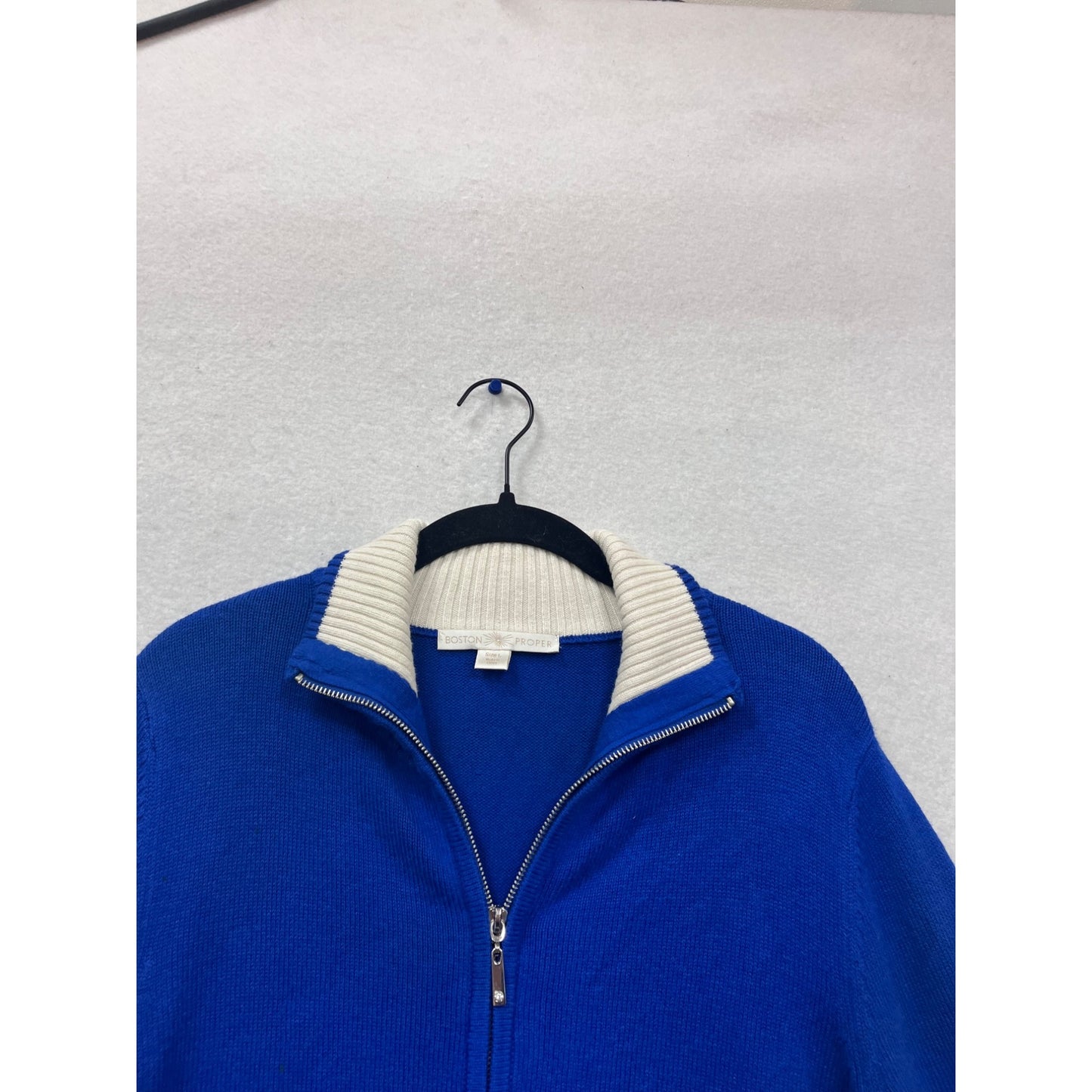 Boston Proper Blue Full-Zip Sweater Size L #863A