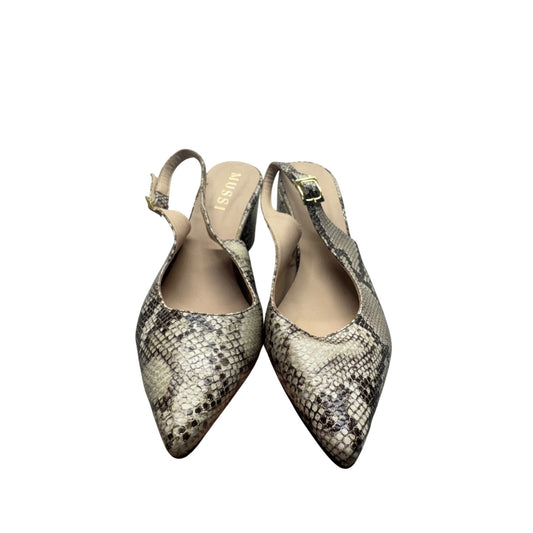 Mussi Snake Print Slingback Block Heel Shoes Made In Colombia #9818
