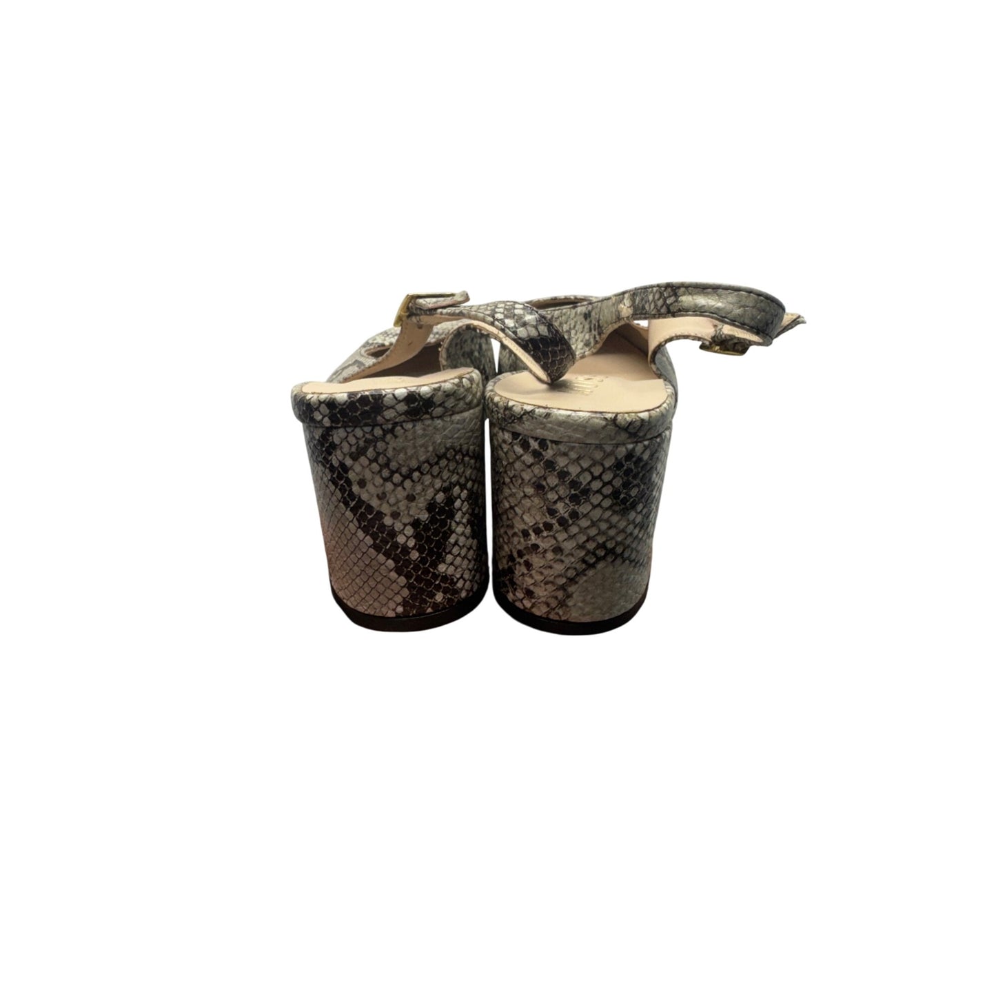 Mussi Snake Print Slingback Block Heel Shoes Made In Colombia #9818