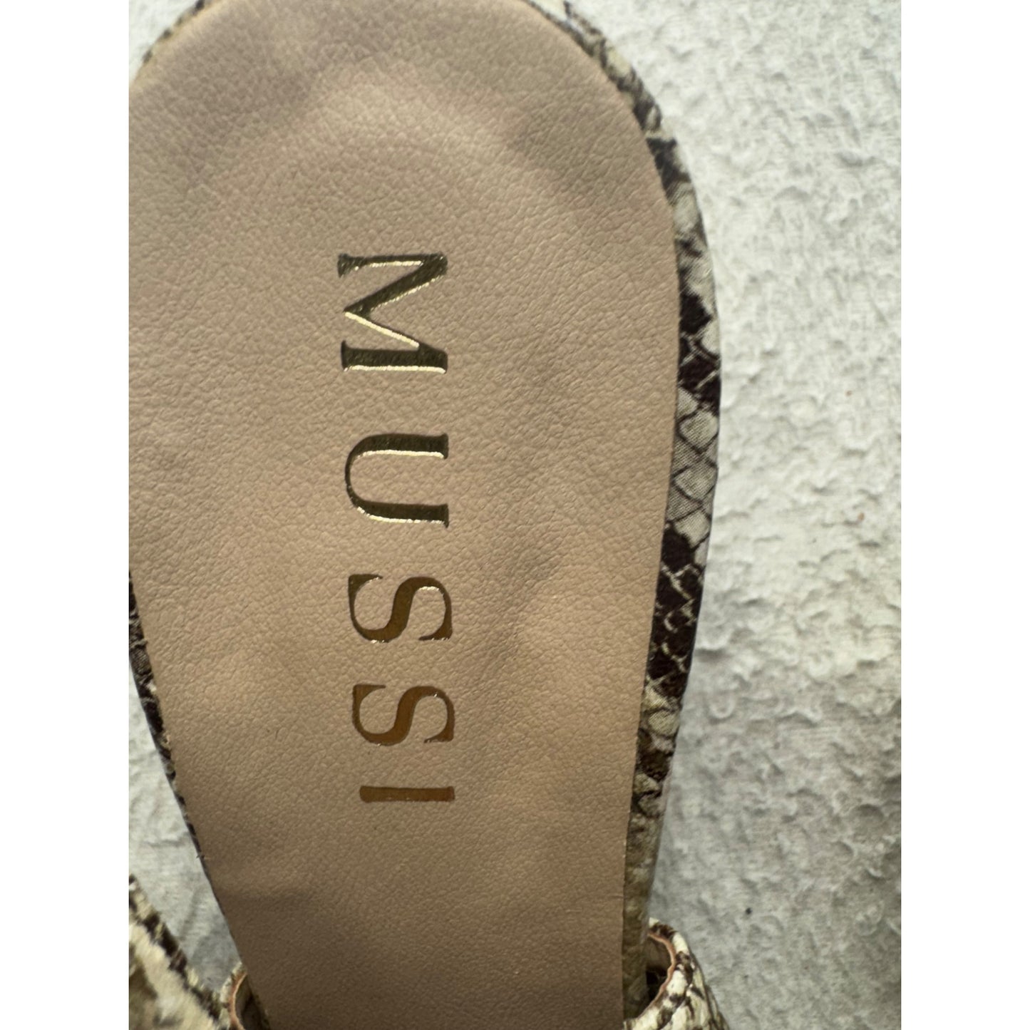 Mussi Snake Print Slingback Block Heel Shoes Made In Colombia #9818