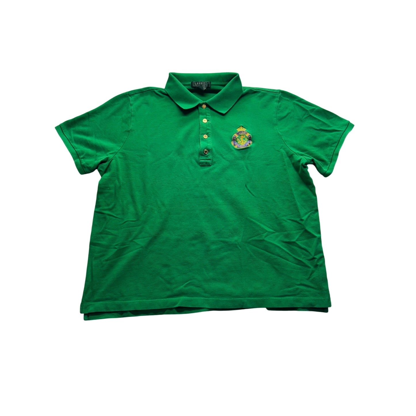 Lauren Ralph Lauren Green Polo Shirt 1X Embroidered Crest #9607