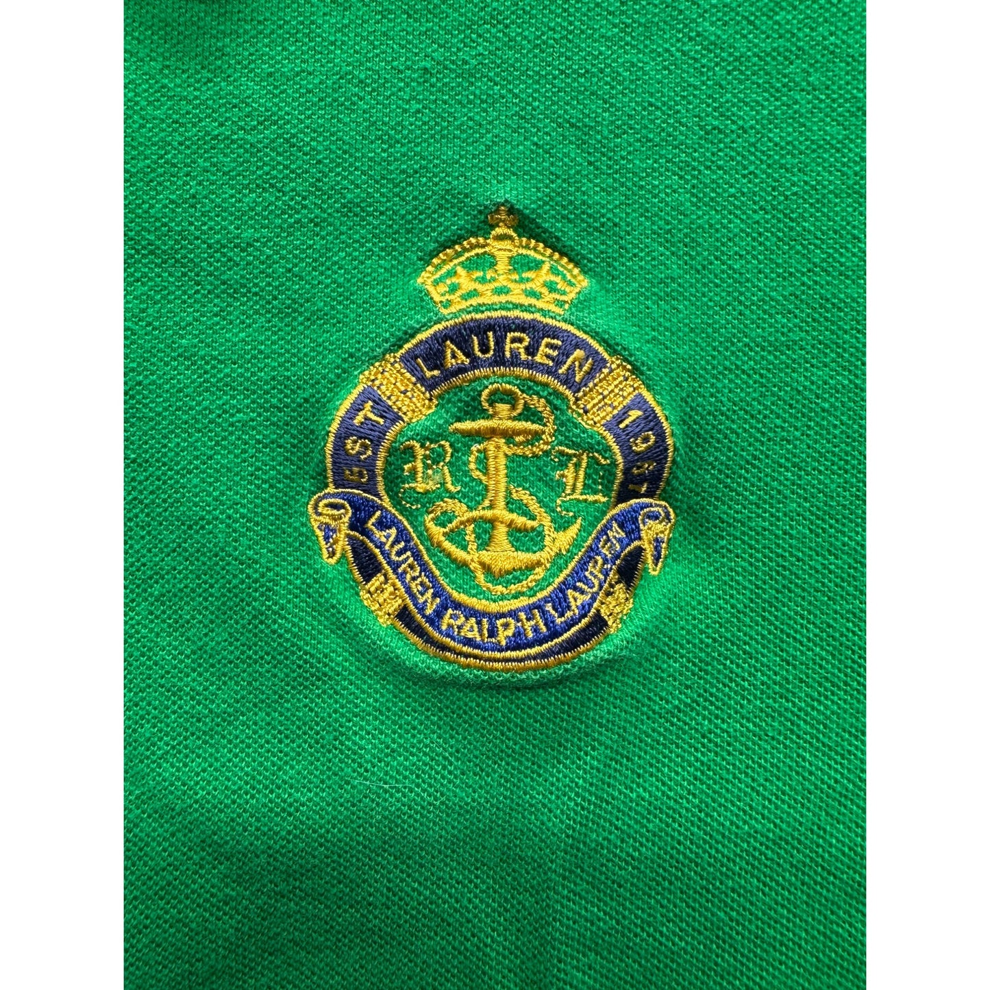 Lauren Ralph Lauren Green Polo Shirt 1X Embroidered Crest #9607
