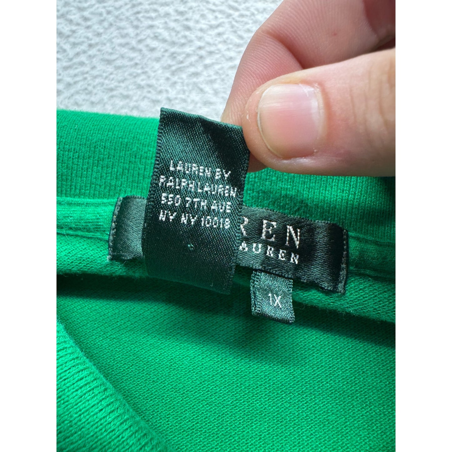 Lauren Ralph Lauren Green Polo Shirt 1X Embroidered Crest #9607