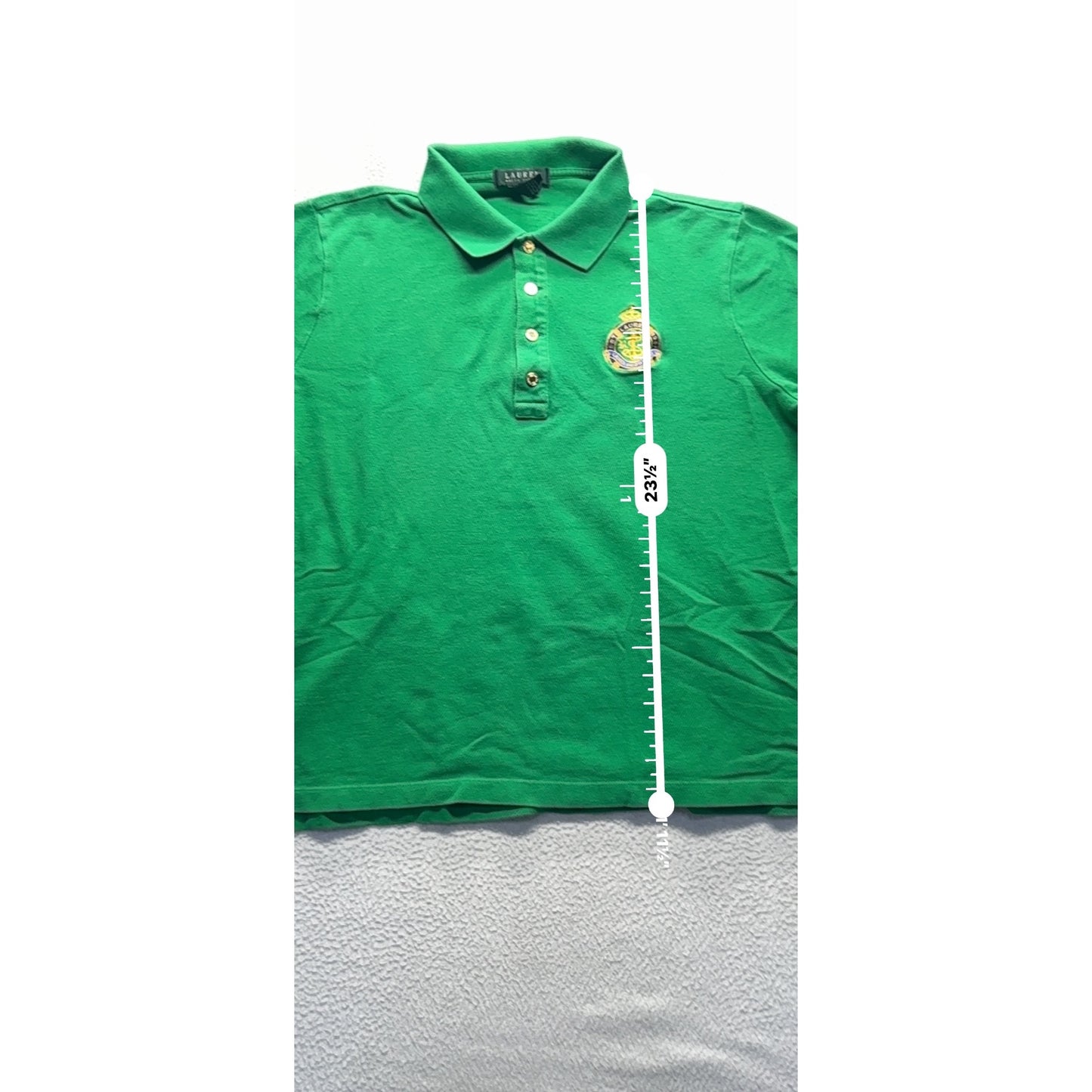 Lauren Ralph Lauren Green Polo Shirt 1X Embroidered Crest #9607