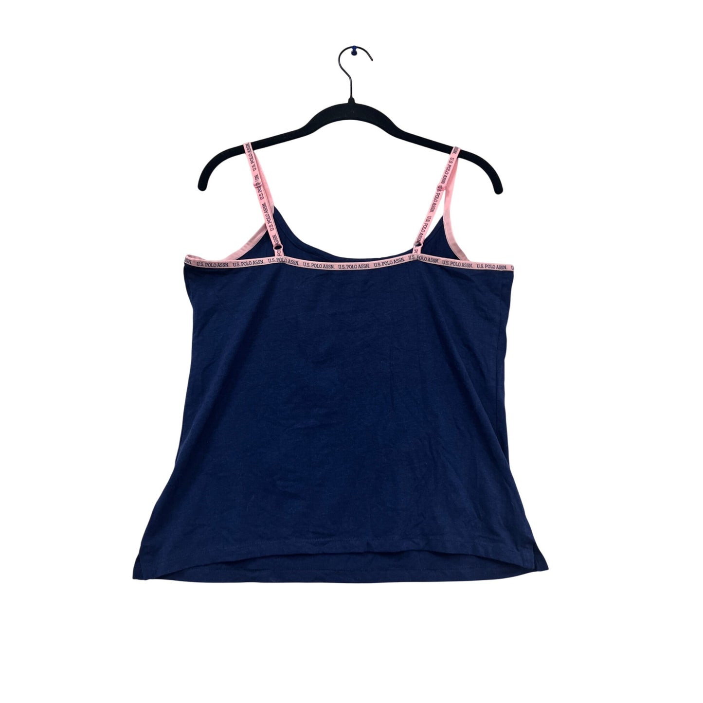 U.S. Polo Assn. Navy Blue Camisole Tank Top With Pink Trim M/M #506A