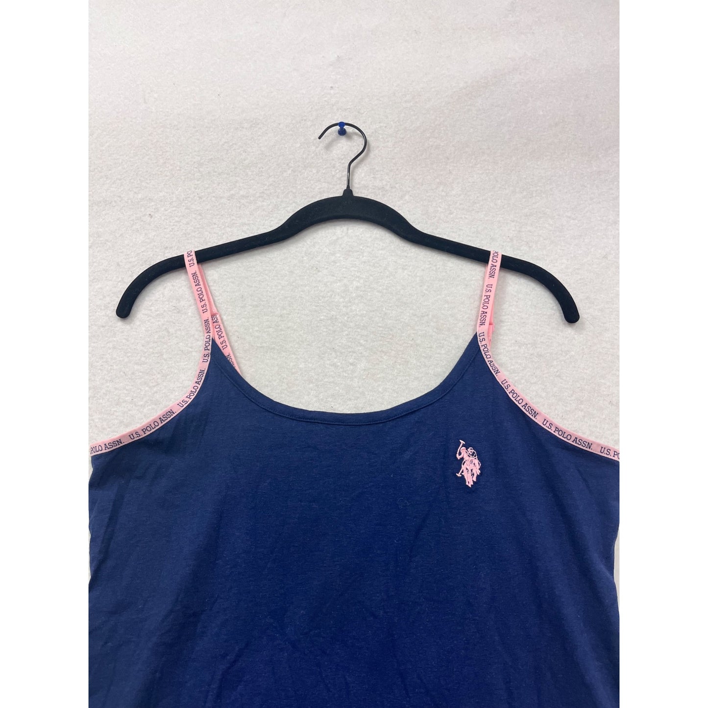 U.S. Polo Assn. Navy Blue Camisole Tank Top With Pink Trim M/M #506A