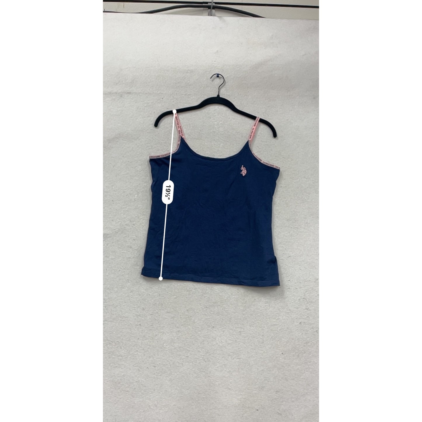 U.S. Polo Assn. Navy Blue Camisole Tank Top With Pink Trim M/M #506A
