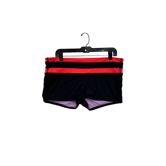 Athleta Womens Large Black & Red Swim Bottoms With Purple Lining #8216