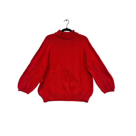 Vintage American Weekend Red Turtleneck Sweater 100% Cotton #623A