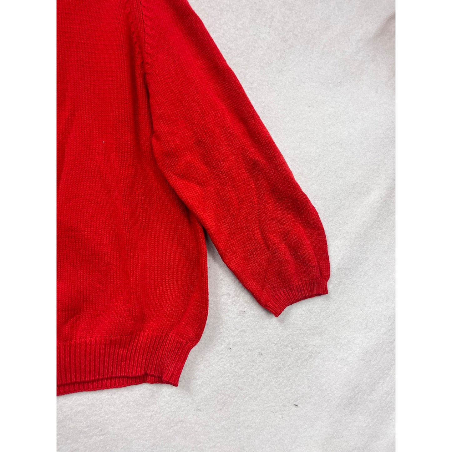 Vintage American Weekend Red Turtleneck Sweater 100% Cotton #623A