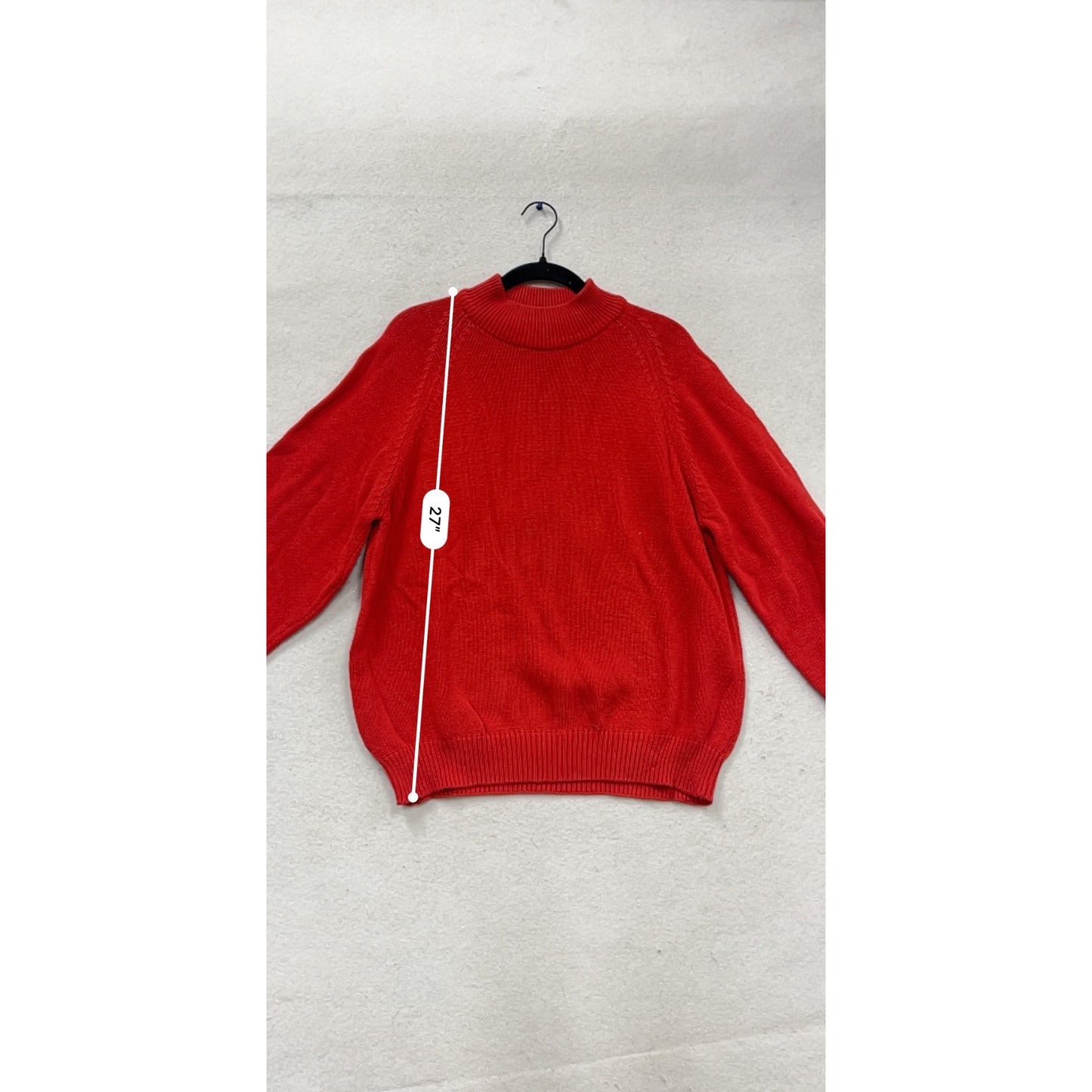Vintage American Weekend Red Turtleneck Sweater 100% Cotton #623A