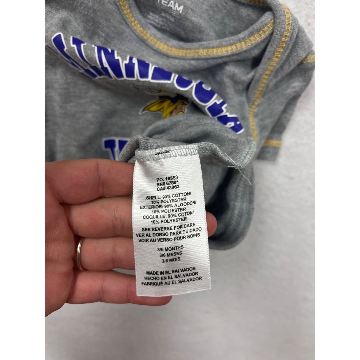 Minnesota Vikings Baby Bodysuit 3/6M #6508