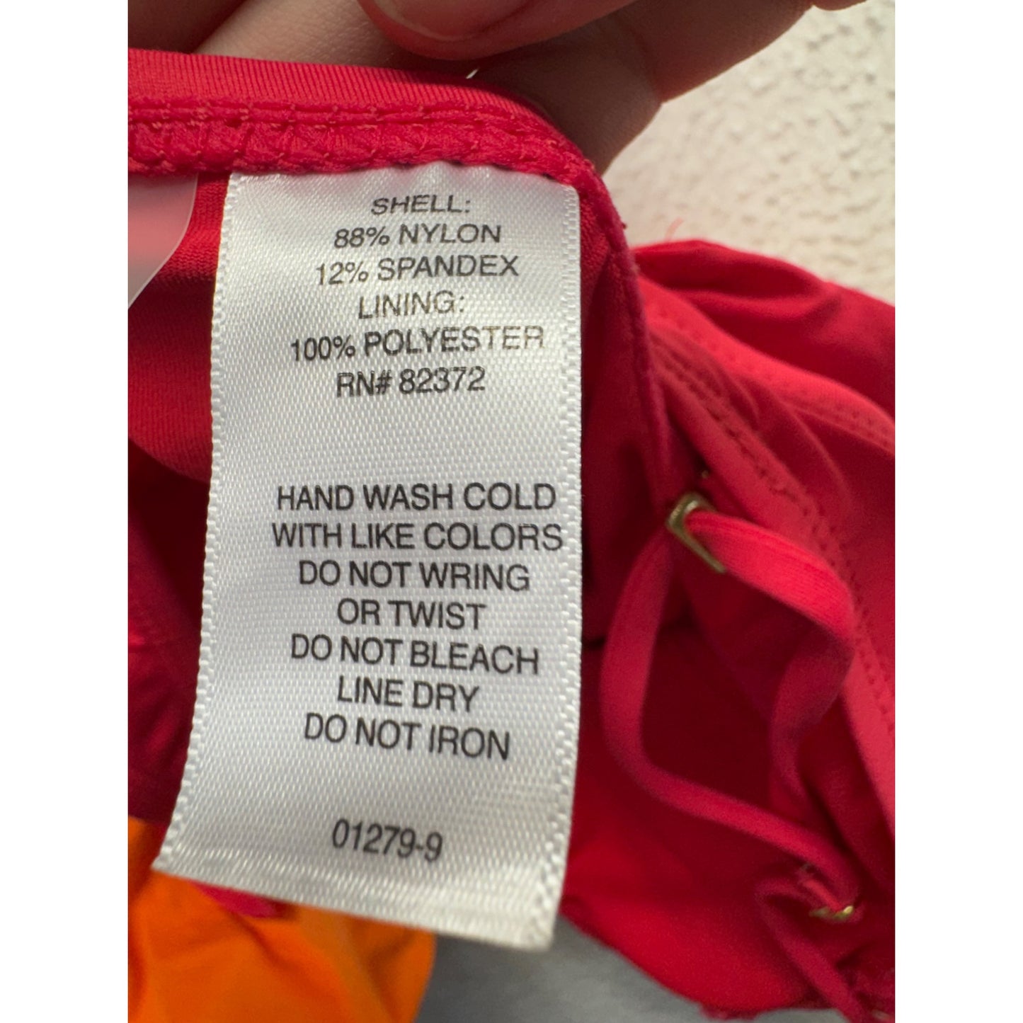 One-Shoulder Ruffle Tank Top Red & Orange Adjustable Straps XS Nylon Blend #9320