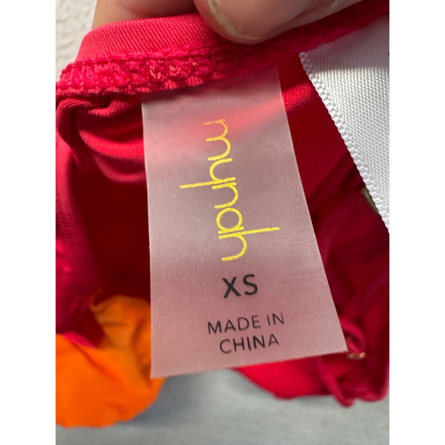 One-Shoulder Ruffle Tank Top Red & Orange Adjustable Straps XS Nylon Blend #9320