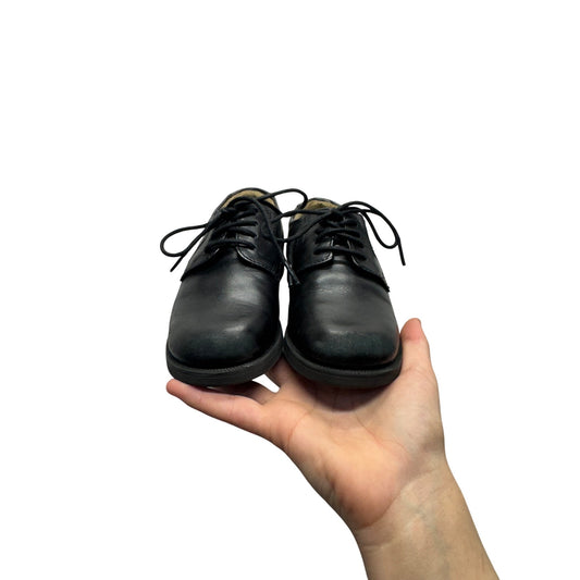 Florsheim Kids Black Leather Lace-Up Dress Shoes Durable Soles Size 4 #9639