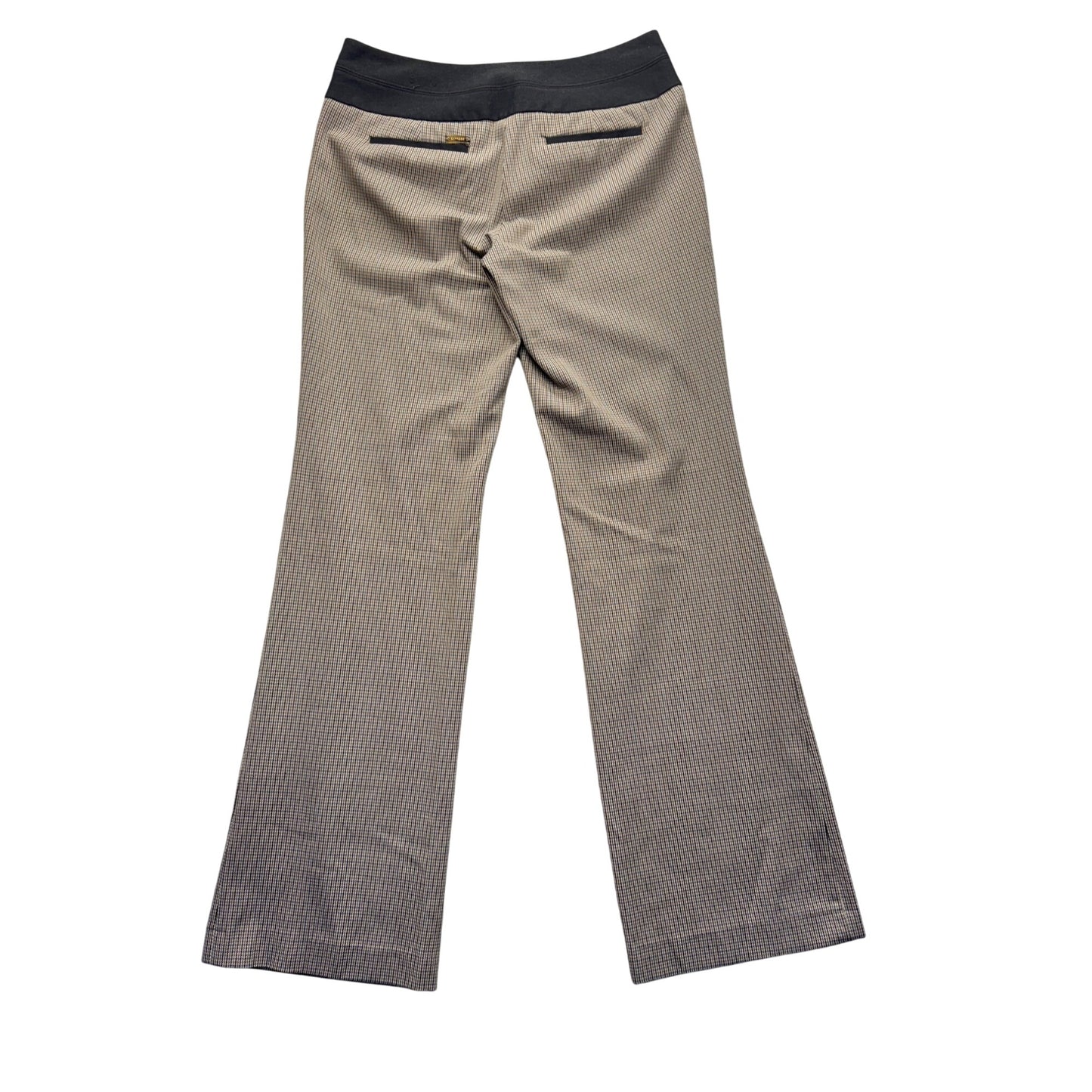 Express Editor Wide Leg Pants 6L Beige & Black Houndstooth #179B