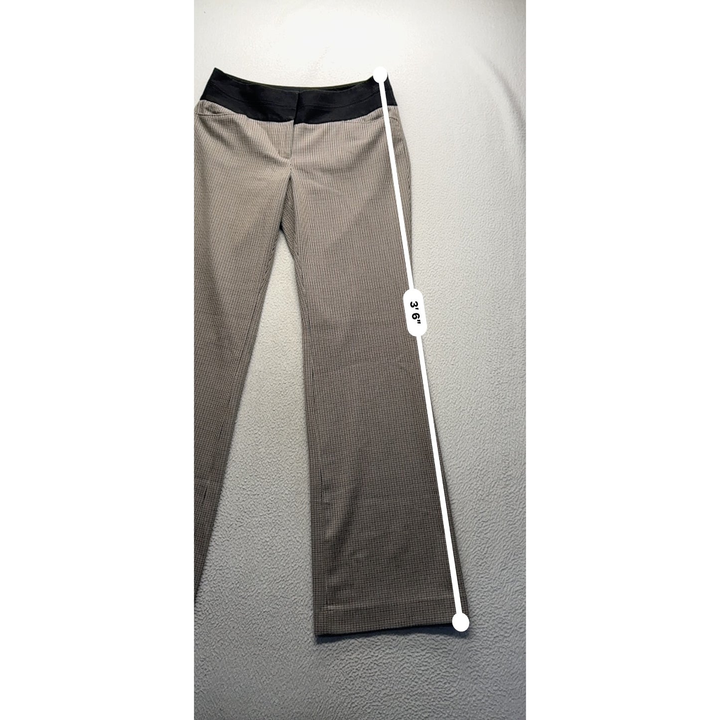 Express Editor Wide Leg Pants 6L Beige & Black Houndstooth #179B