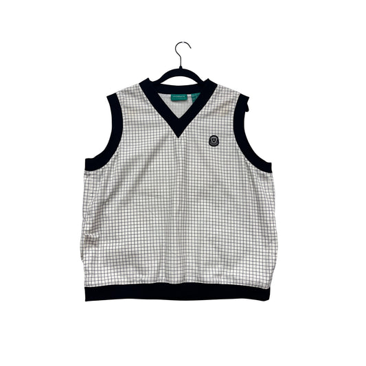 Liz Claiborne Lizgolf Grid Pattern Sleeveless V-Neck Sweater Vest #332A