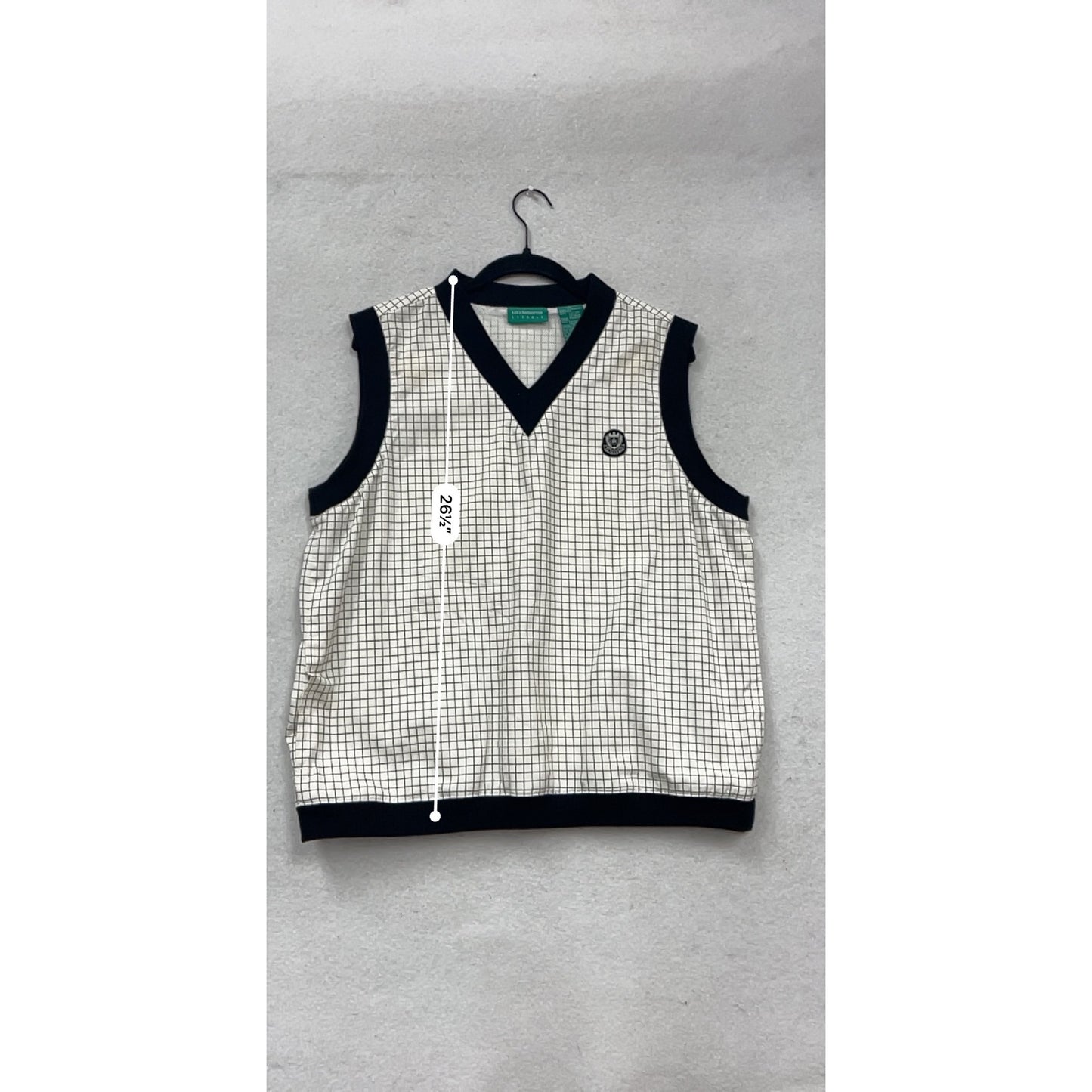 Liz Claiborne Lizgolf Grid Pattern Sleeveless V-Neck Sweater Vest #332A