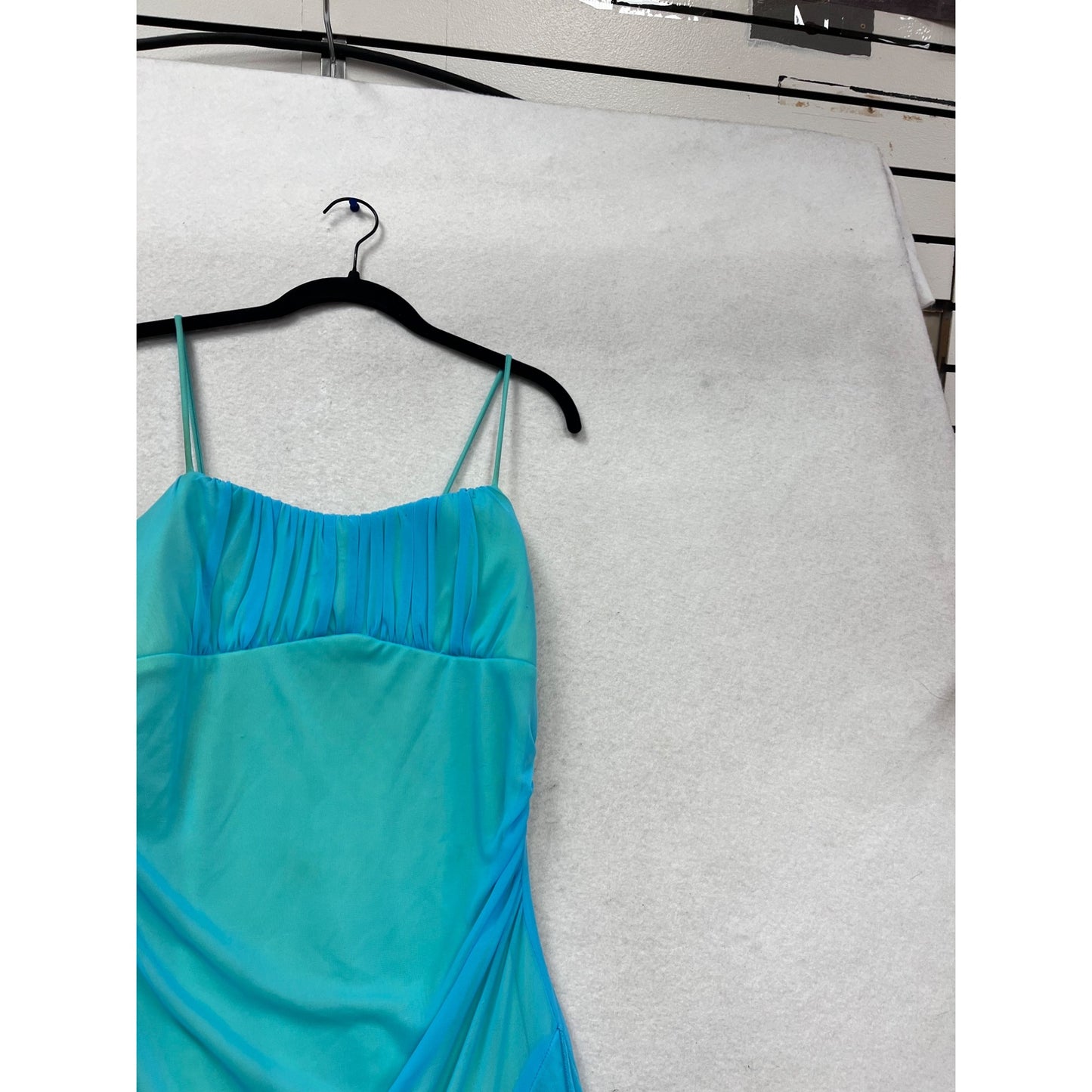 Studio Y Spaghetti Strap Layered Blue & Green Dress Size L #415A
