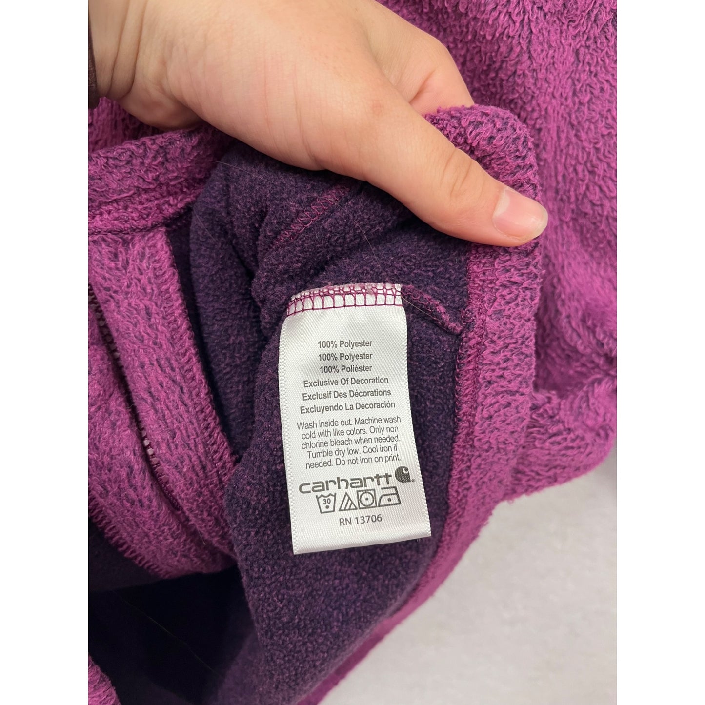 Carhartt Purple Hooded Zip-Up Jacket Size 6 #8759