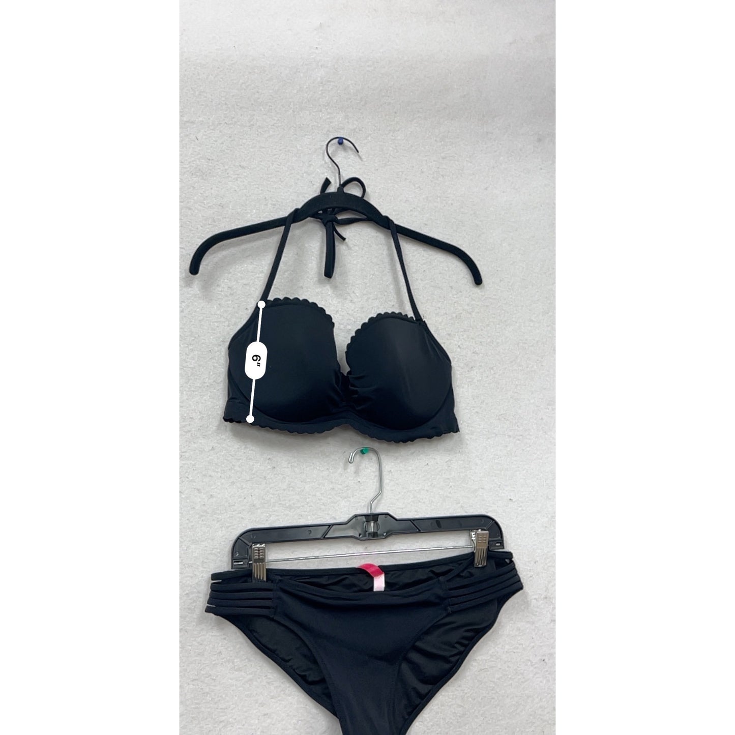 Elegant Black Padded Halter Bikini Set Victorias Secret Swimwear #467A