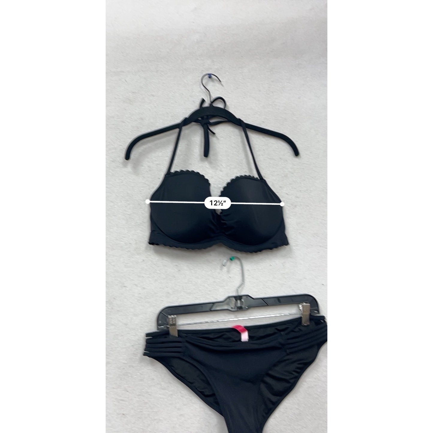 Elegant Black Padded Halter Bikini Set Victorias Secret Swimwear #467A