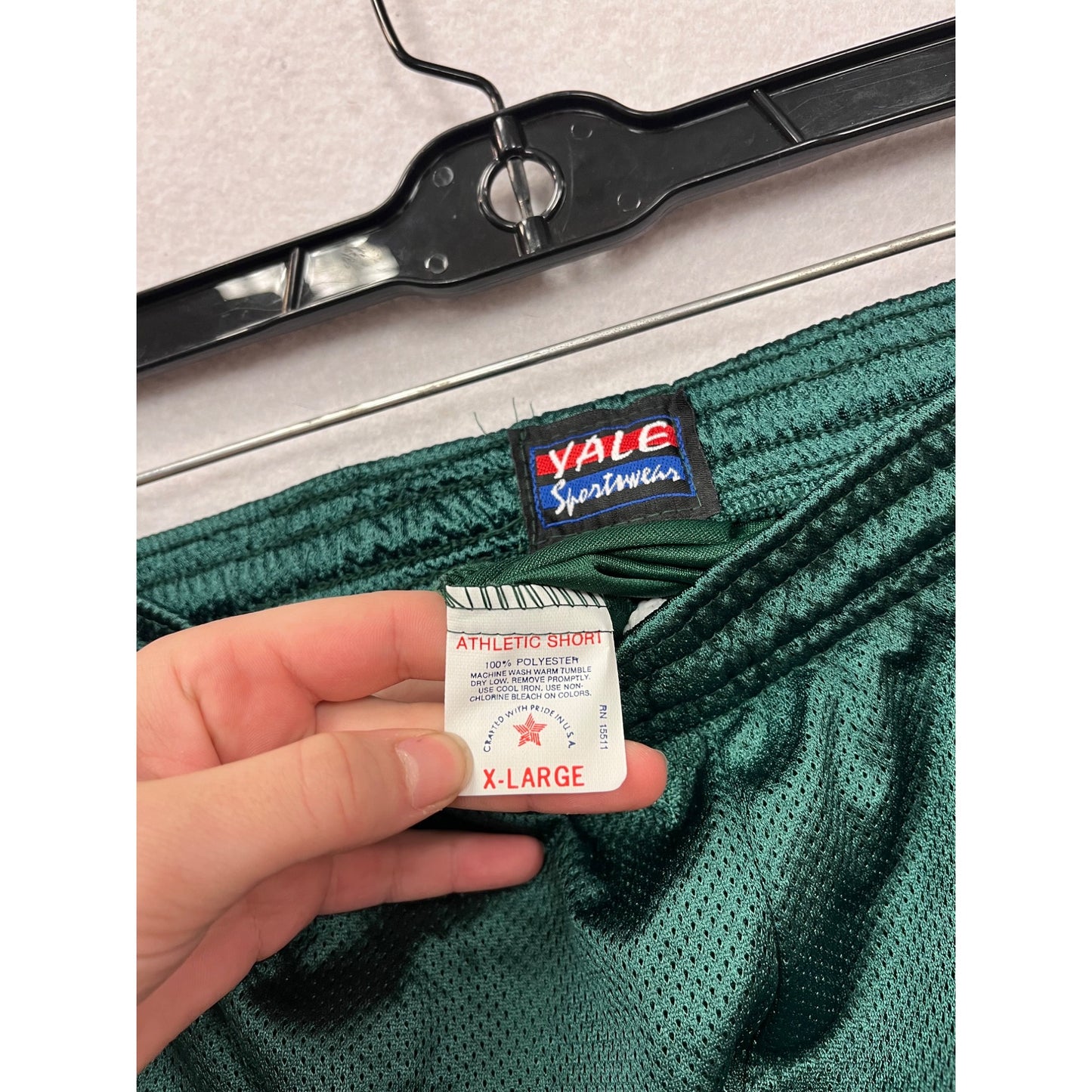 Yale Athletic Shorts Green Mesh Mens XL #8028