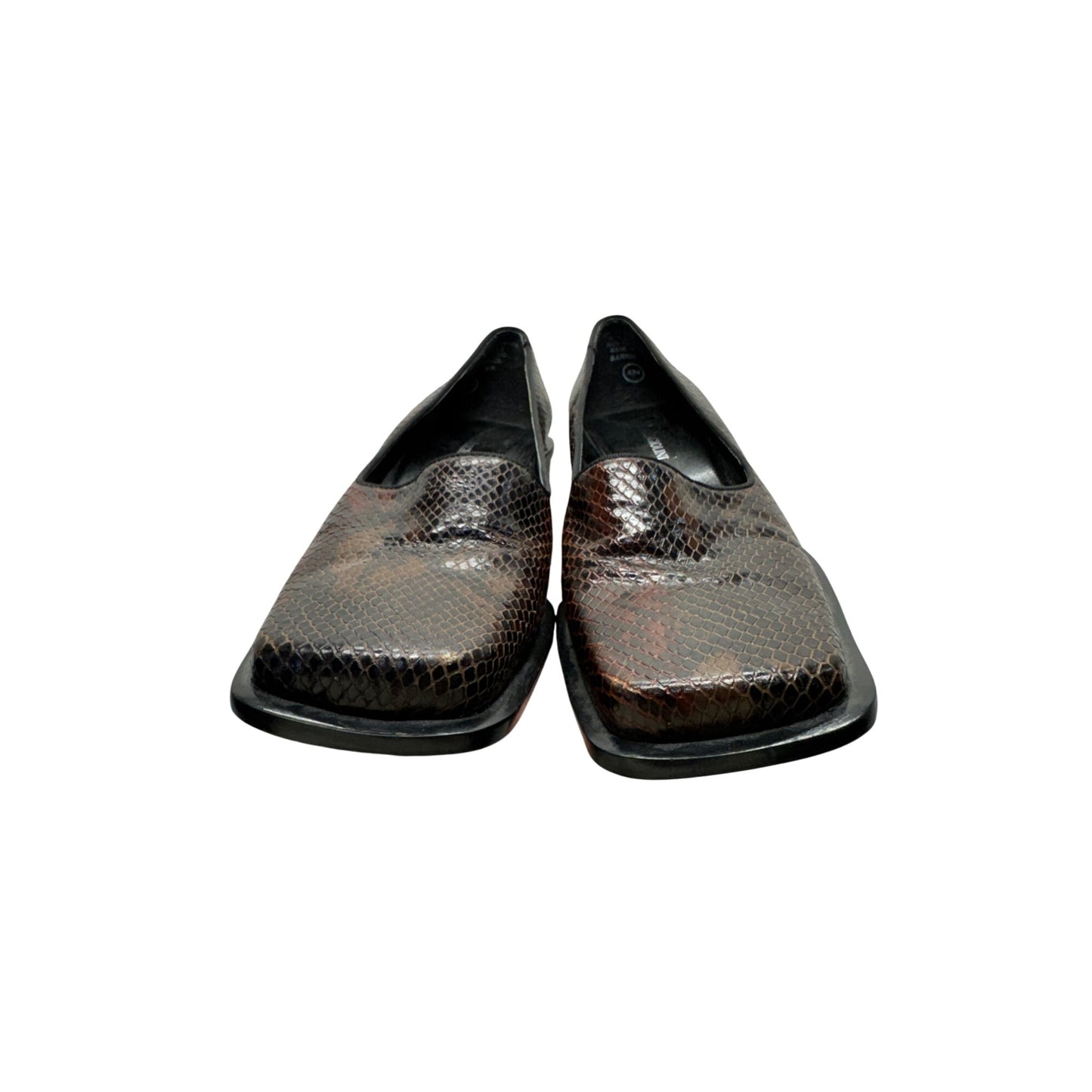 Etzo Angiolini Snake Print Square Toe Block Heel Loafers - Size 8M #9832