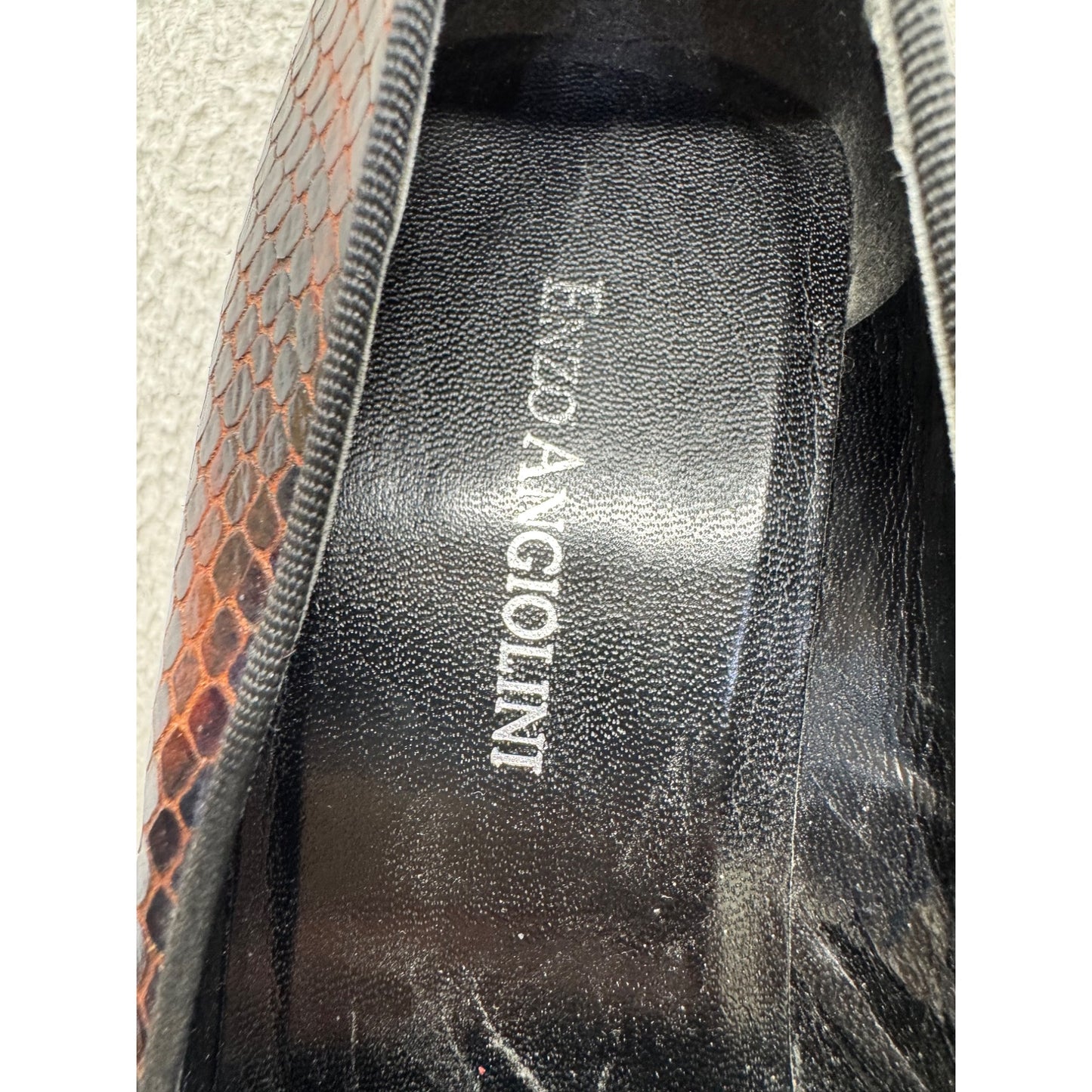 Etzo Angiolini Snake Print Square Toe Block Heel Loafers - Size 8M #9832