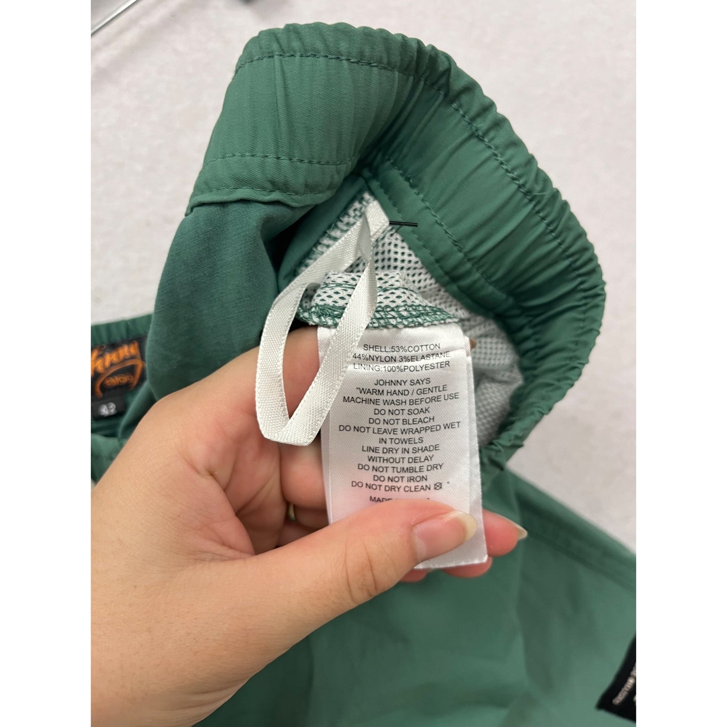 Johnny Bigg Stretch Shorts - Green Size 3XL #715A