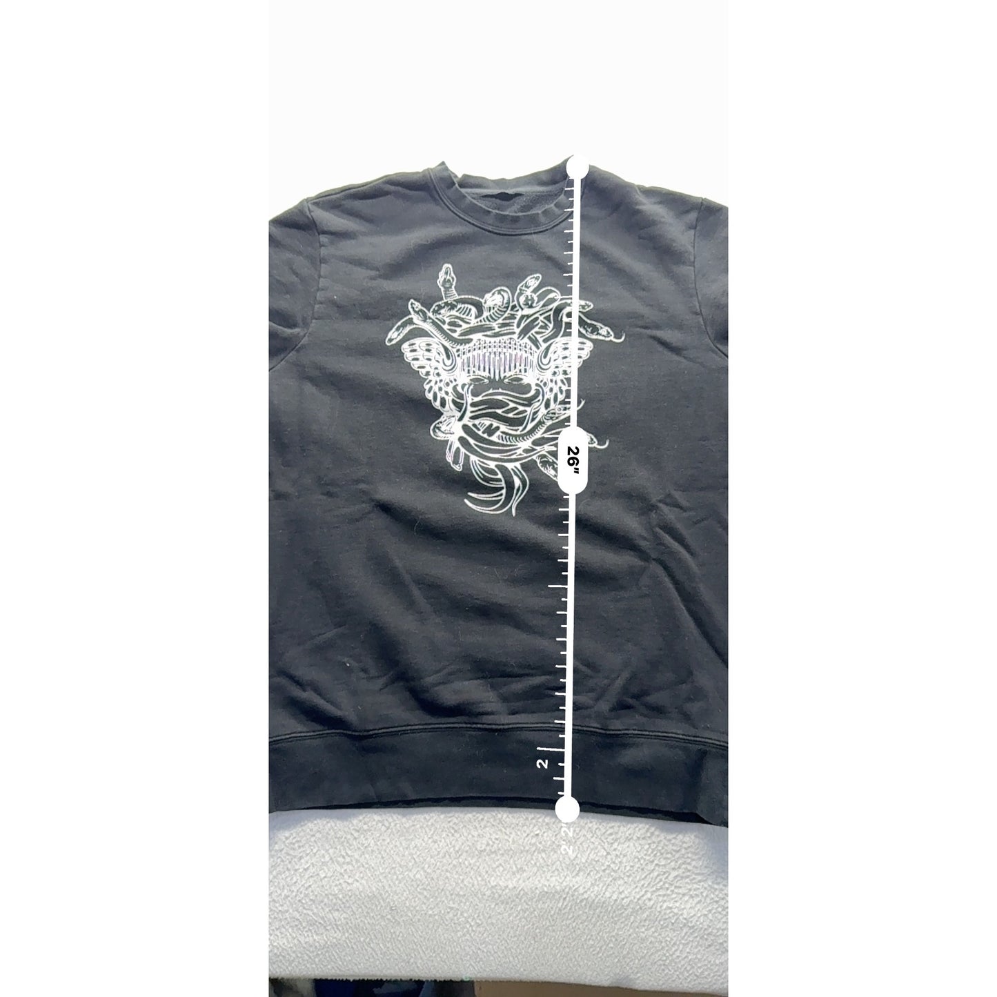 Black Crooks Sweatshirt Snake & Butterfly Graphic Design Text On Sleeve #9525